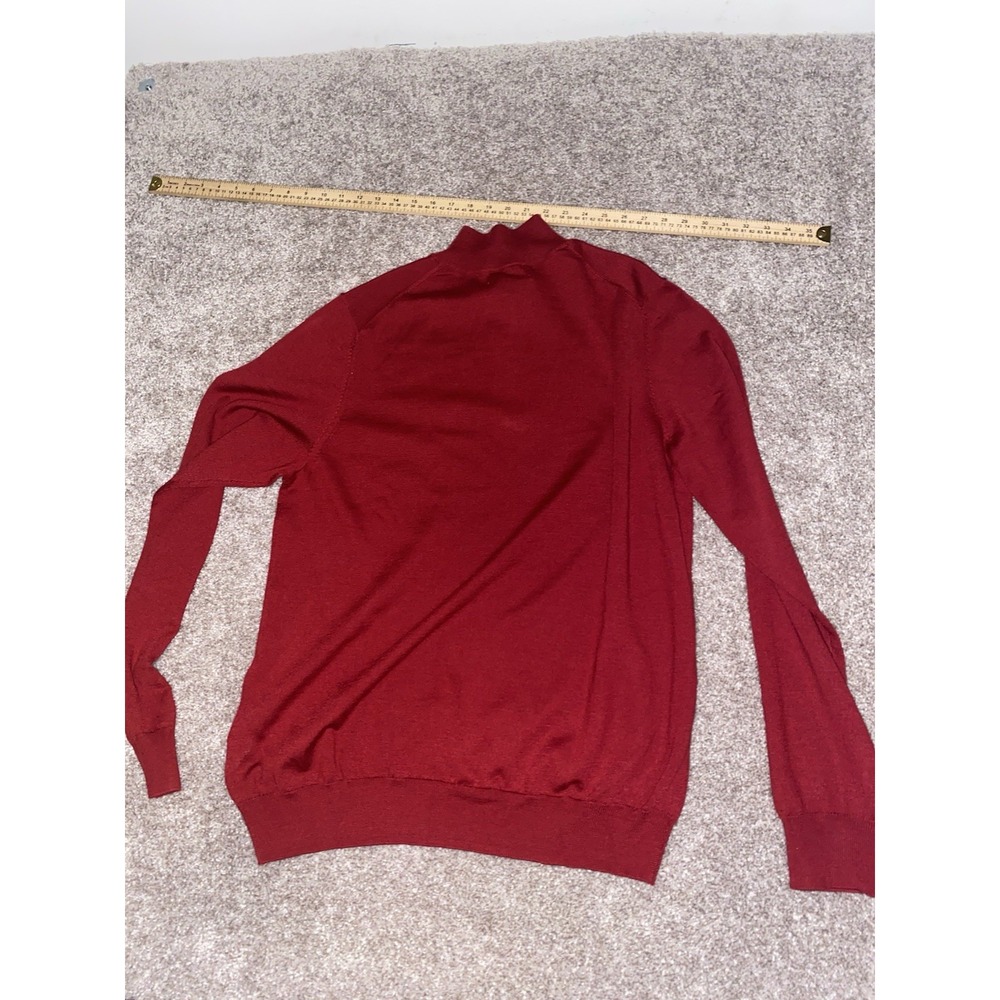 Jos. A Bank Merino Wool/Polyester 1/4 Zip Sweater Red Mens XL Preppy Casual NWT - Picture 11 of 11